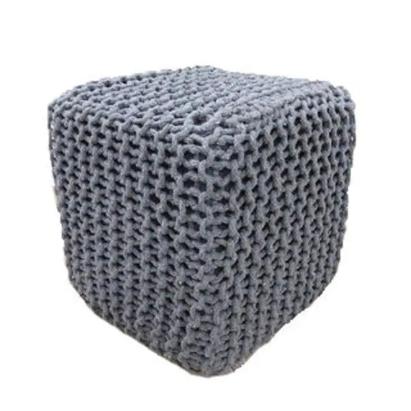 Knitted Cube Pouf